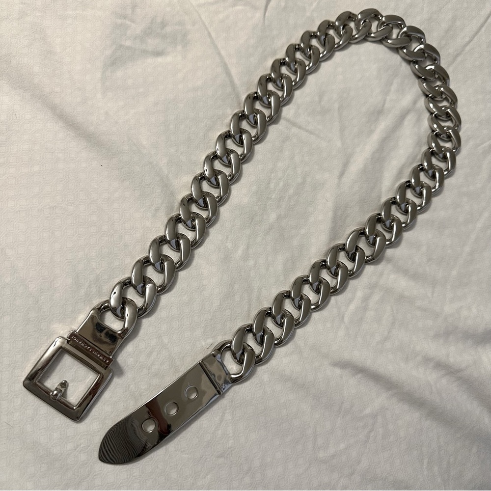 Armani Exchange Silver Chain Belt